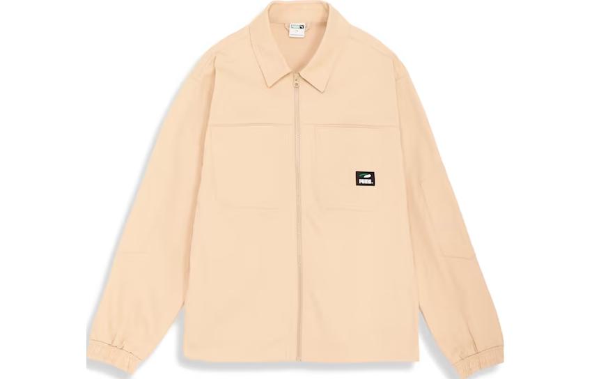 Puma Oatmeal Zip-Up Polo Jacket with Logo and Pockets 623031-88
