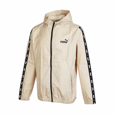 Puma Off-White Logo Print Zip-Up Hoodie Jacket Casual Style 849499-88