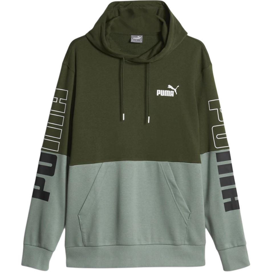 Puma Olive Green Colorblock Letter Print Hoodie 678492-31