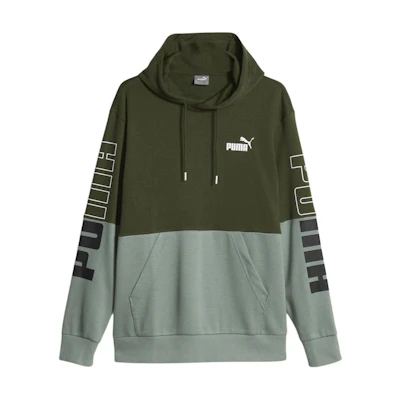 Puma Olive Green Colorblock Letter Print Hoodie 678492-31