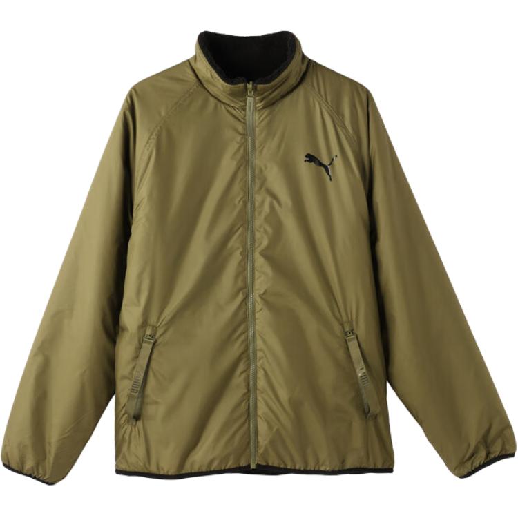 Puma Olive Retro Zip-Up Jacket - Comfortable & Loose-Fit Outerwear. 685836-88