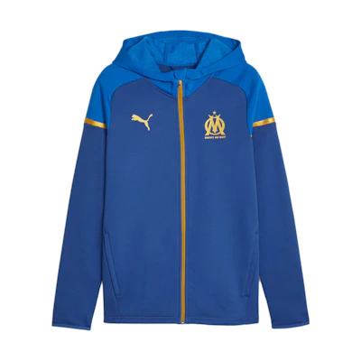 Puma Olympique de Marseille Blue Football Casual Hooded Jacket 771940-05