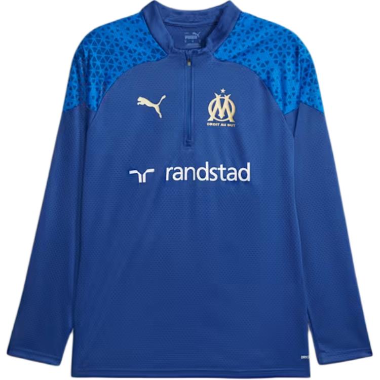 Puma Olympique de Marseille Blue Quarter-Zip Football Training Jacket 771917-20