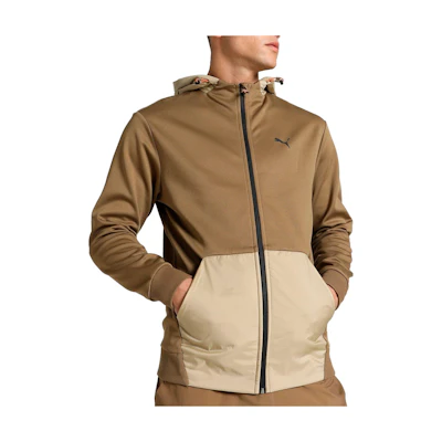 Puma OPEN ROAD Full-Zip Hoodie Brown Colorblock Casual Long Sleeve 675897-93