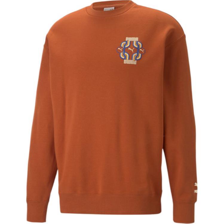 Puma Orange Crewneck Pullover Sweatshirt Long Sleeve 538944-64