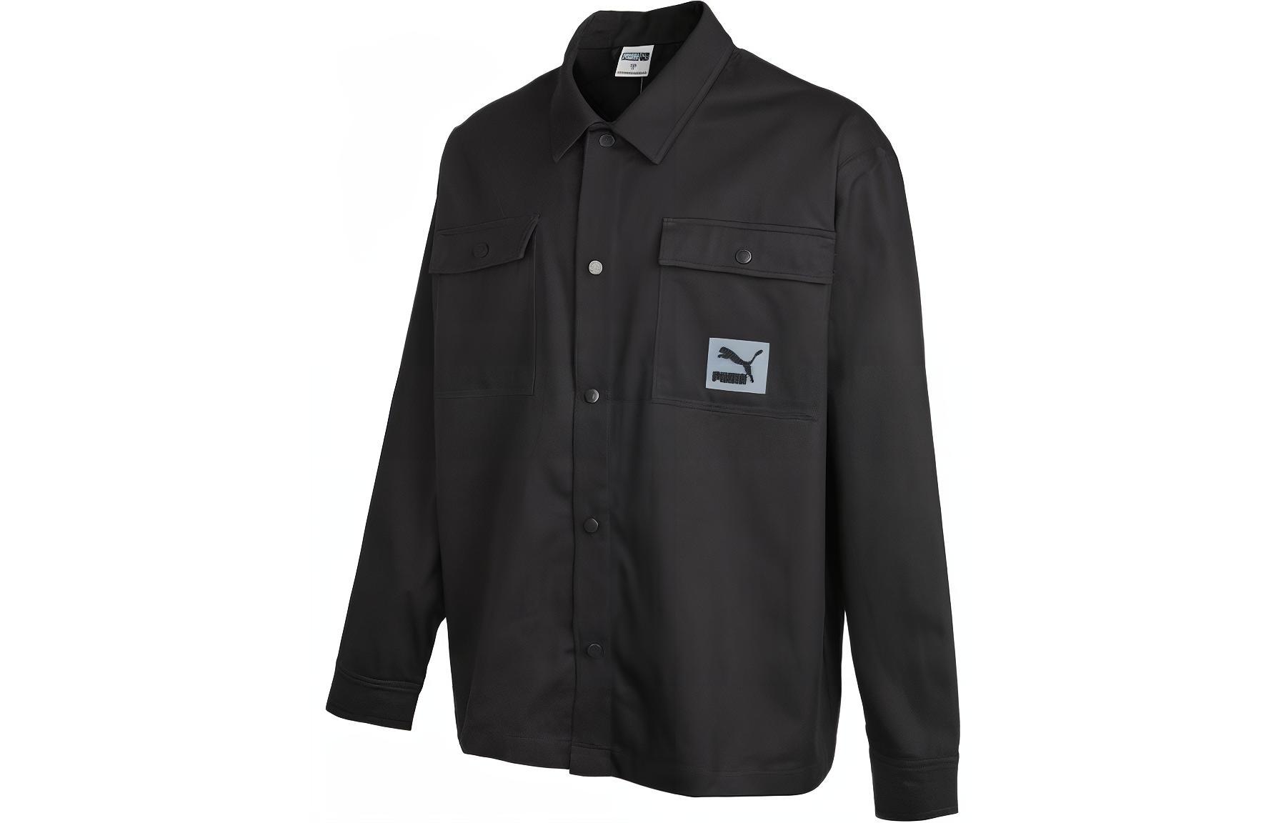 Puma Outdoor Leisure Logo Polo Collar Casual Jacket Grey Mens 622129-75