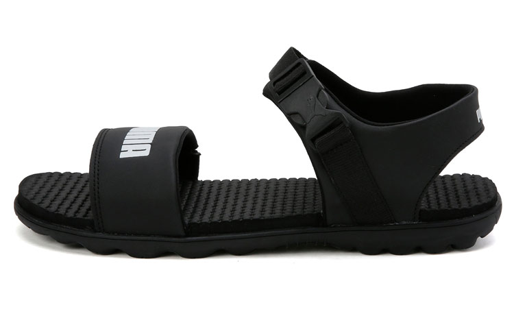 Puma Outstretch 'Magic Tape Peep-Toe Flat Sports Sandals Black' 373643-02