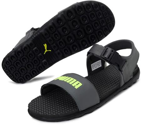 Puma Outstretch ''Klittenband Open-Teen Platte Sport Sandalen Grijs Groen'' 373643-04 Shop Puma Outstretch ''Klittenband Open-Teen Platte Sport Sandalen Grijs Groen'' 373643-04