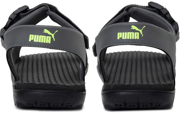 Puma Outstretch 魔術貼 露趾平底運動涼鞋 灰綠色 Shop Puma Outstretch 魔術貼 露趾平底運動涼鞋 灰綠色