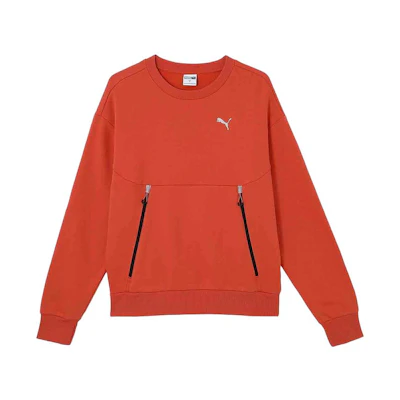 Puma Oversized Casual Crewneck Sweatshirt Orange Red 629736-75