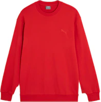 Puma Oversized Crewneck Pullover Sweatshirt Red 677222-11 Puma Oversized Crewneck Pullover Sweatshirt Red 677222-11