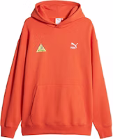 Puma Oversized Fleece Hoodie in Orange Red 620845-39 Puma Oversized Fleece Hoodie in Orange Red 620845-39