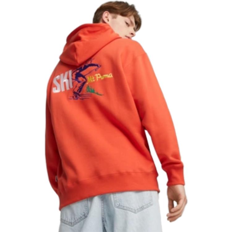 Shop Puma 寬鬆版羊毛連帽衫 橘紅色 620845-39