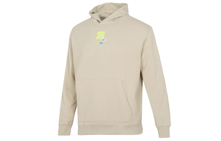 Puma Oversized Trend Graphic Hoodie Casual Logo Sweatshirt Off-White 536061-64