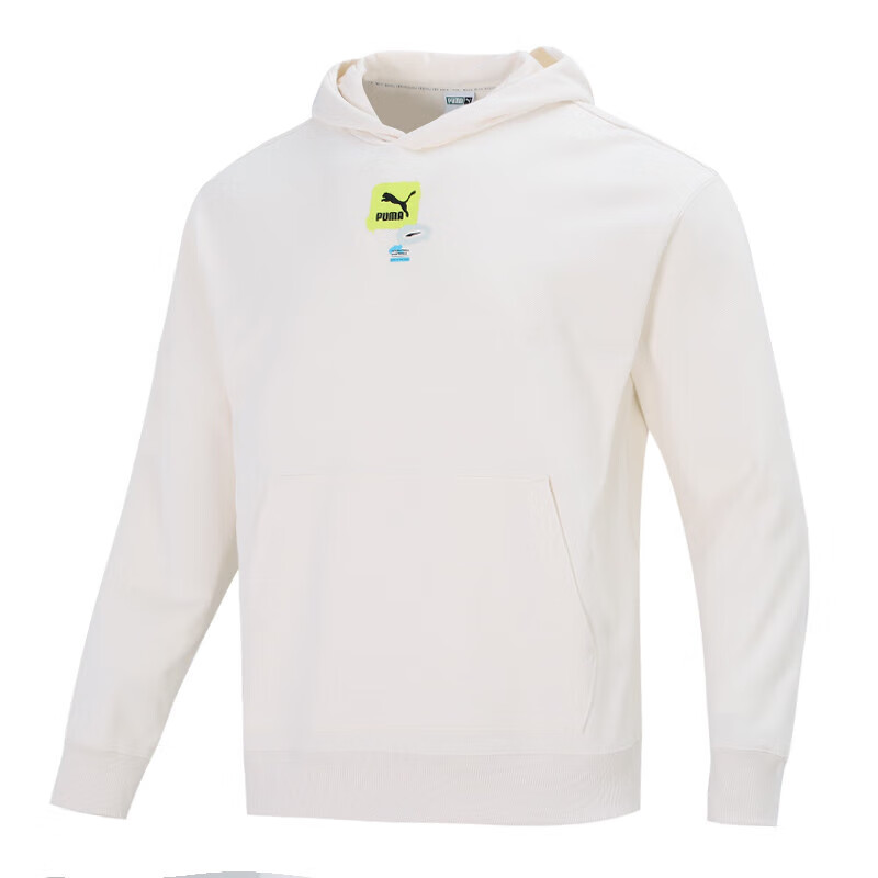 Puma Oversized Trend Logo White Casual Pullover Hoodie 536061-65