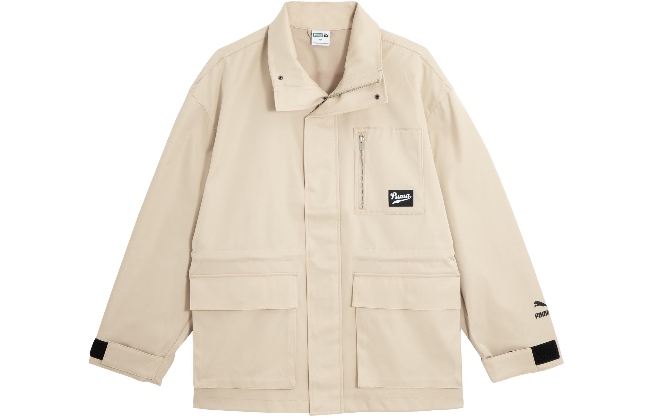Puma Oversized Utility Jacket with Logo Print in Off-White 621663-88