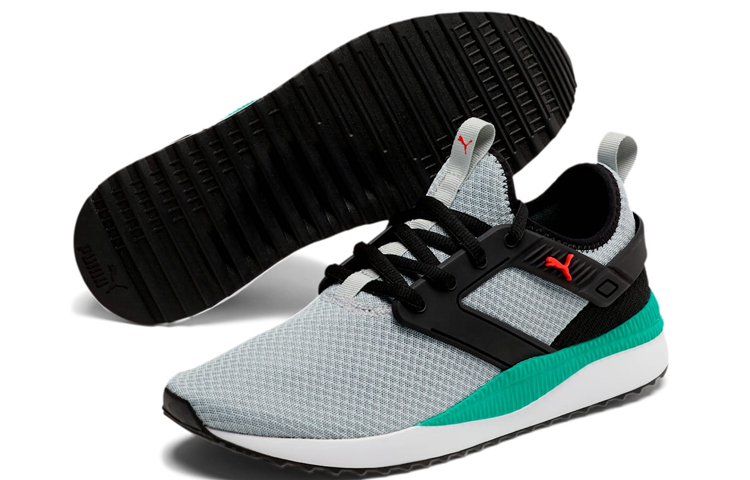 Shop Puma Pacer Next Excel Mesh Trainingsschuhe Grau/Grün 370208-06