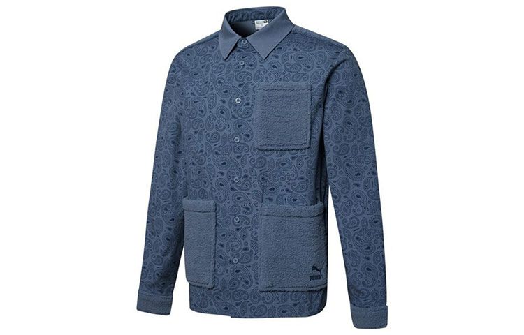 Puma Paisley Woven Jacket Blue - Casual Outdoor Multi-Pocket Jacket 534978-64