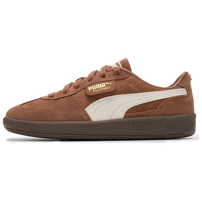 Puma Palermo Brown Low-Top Trainers Stylish & Durable Casual Shoes 396463-56
