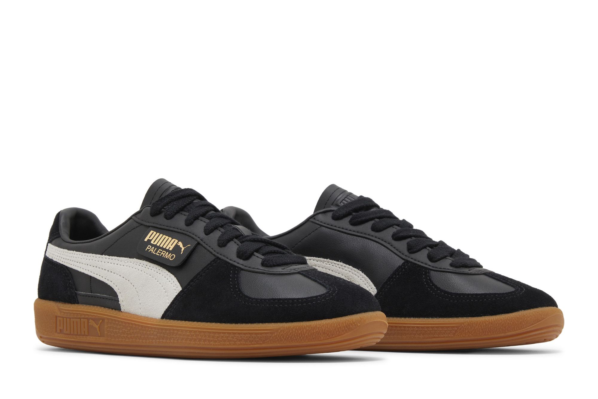 Cheap Puma Palermo Cuir ''Noir Gris Plume Gum'' 396464-03
