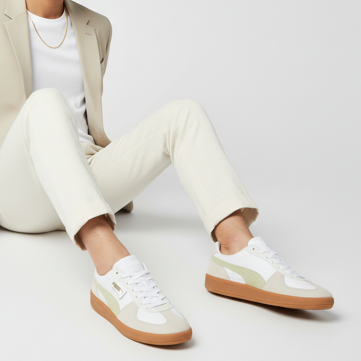 Order Puma Palermo Leather ''Kelabu Vapor Hijau Pistachio'' 396464-18