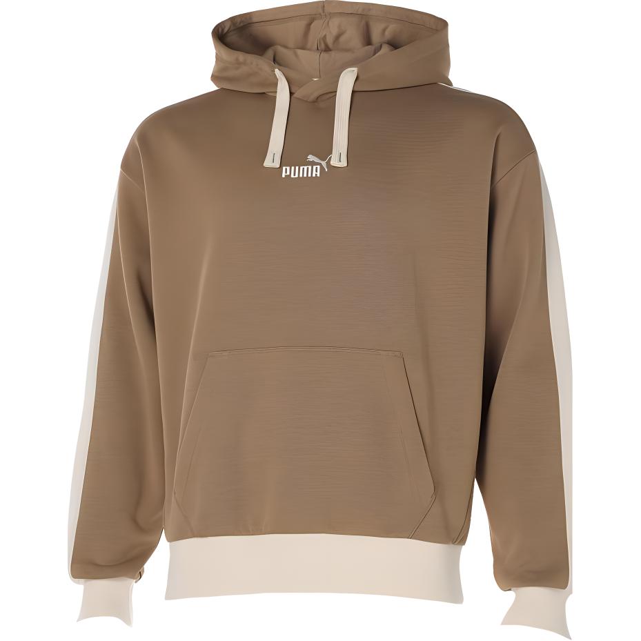 Puma Patchwork Letter Embroidered Hoodie Unisex Light Beige 677675-85