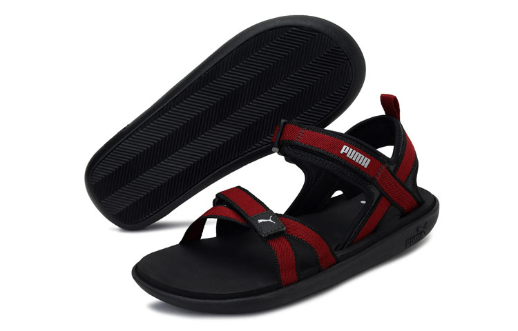Shop Puma Pebble MU IDP Sandals 'Black Red' 373006-04