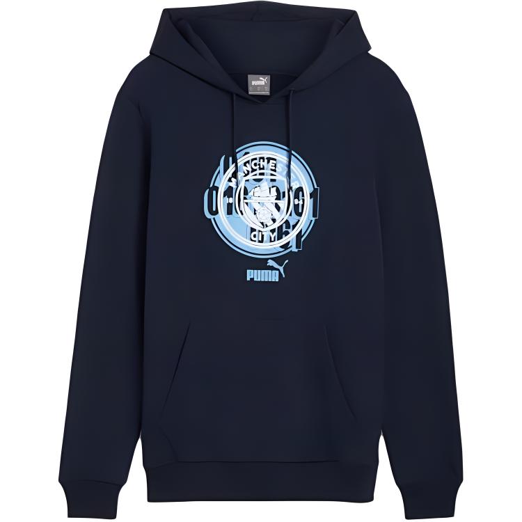 Puma Performance Manchester City Navy Blue Hoodie Long Sleeve 777776-42