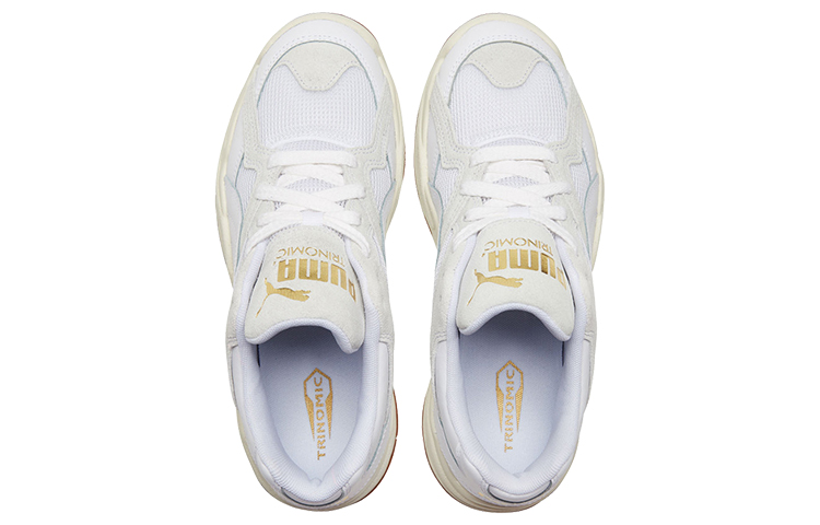 Shop Puma Performer Core Khaki/White/Gold Low sneakers 374103-01