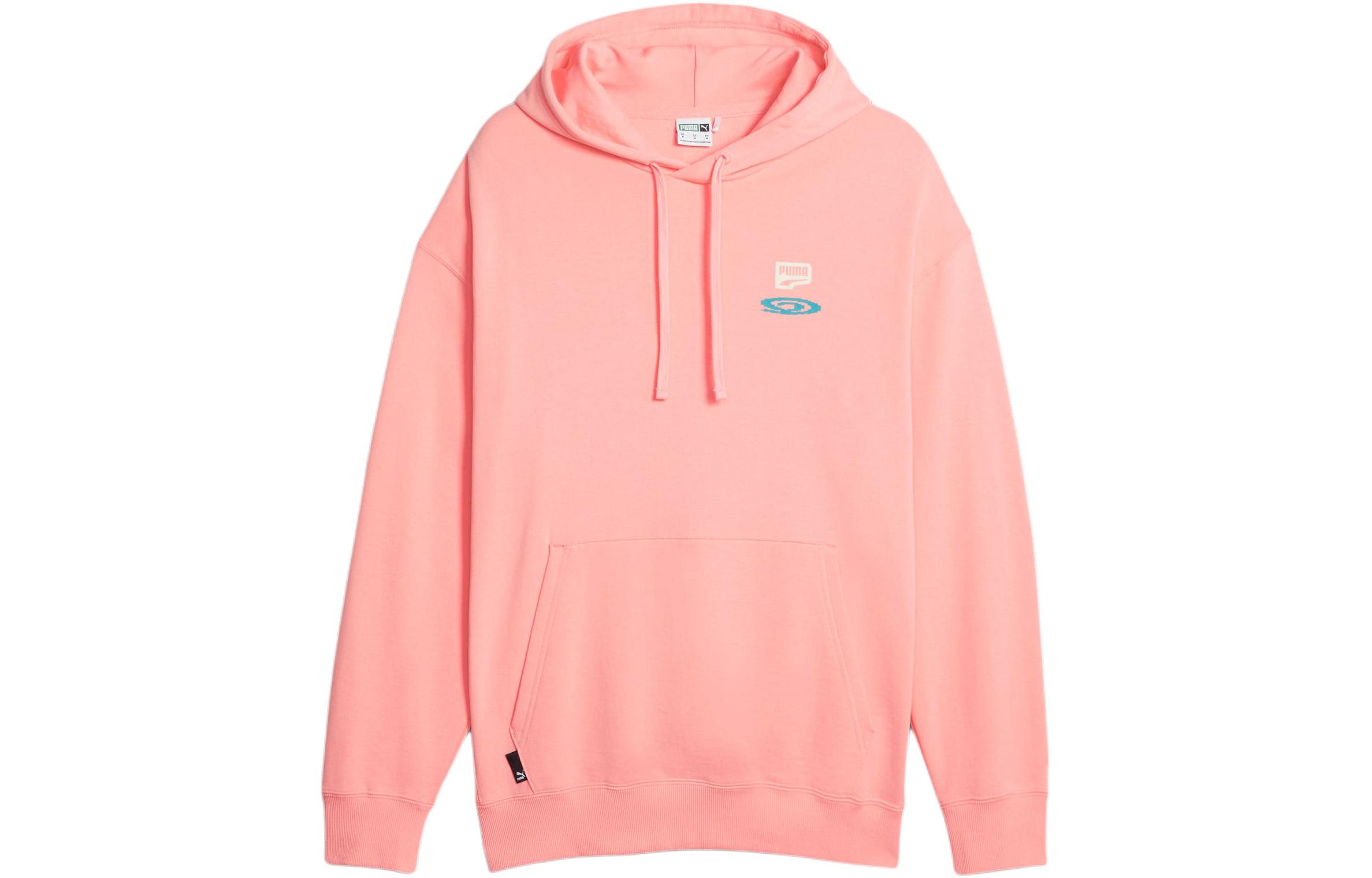 Puma Pink Color-Block Letter Hoodie Long Sleeve Casual Sweatshirt 622985-63