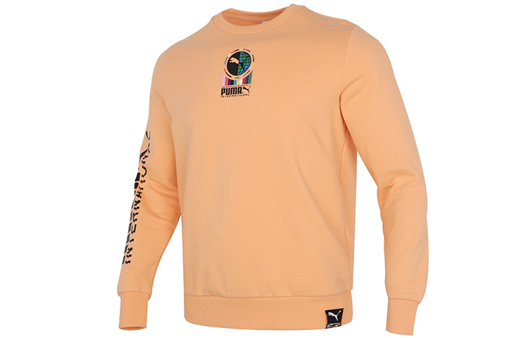 Puma Pink Crewneck Sweatshirt with Logo Graphic Print 531416-36