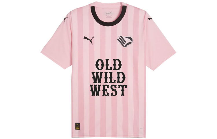 Puma Pink Retro Letter Print Short Sleeve Casual Football Jersey. 774823-01