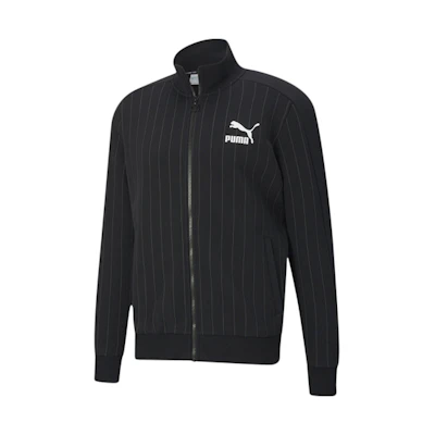 Puma Pinstripe Track Top Fleece Jacket Winter Black 530177-01