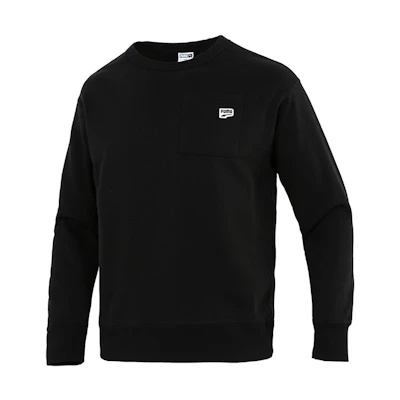 Puma Pocket Logo Knit Crewneck Sweatshirt Black 533036-01
