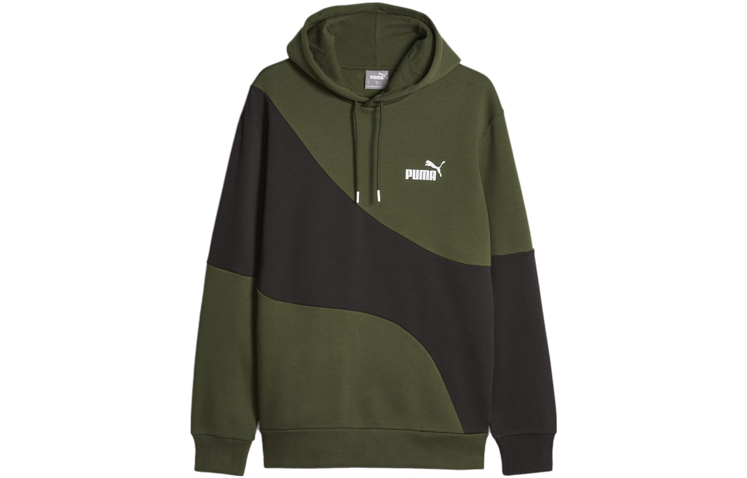 Puma POWER Cat Colorblock Hoodie Green 674099-31