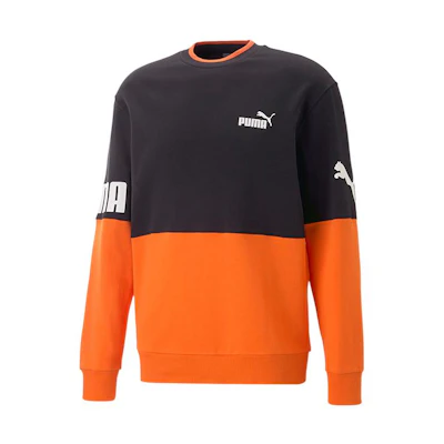 Puma Power Colorblock Crew Orange Sweatshirt - Casual Printed Pullover 676666-23