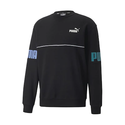 Puma Power Colorblock Logo Crewneck Sweatshirt Black 849803-51