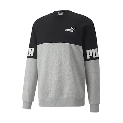 Puma Power Colorblock Logo Crewneck Sweatshirt Men’s Grey 849803-04