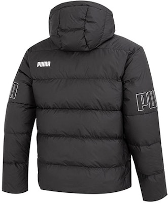 PUMA保暖連帽羽絨外套 黑色 logo拉鍊外套 676032-01 Lookbook PUMA保暖連帽羽絨外套 黑色 logo拉鍊外套 676032-01