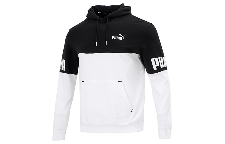 Puma Power Logo Colorblock Pullover Sweatshirt Black 670937-01