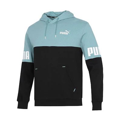 Puma Power Logo Colorblock Retro Pullover Sweatshirt Blue - 670937-50