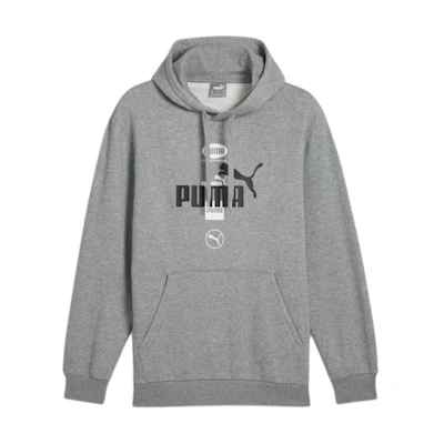 Puma POWER Logo Print Outdoor Casual Hoodie Men’s Gray Long Sleeve Pullover 681741-03