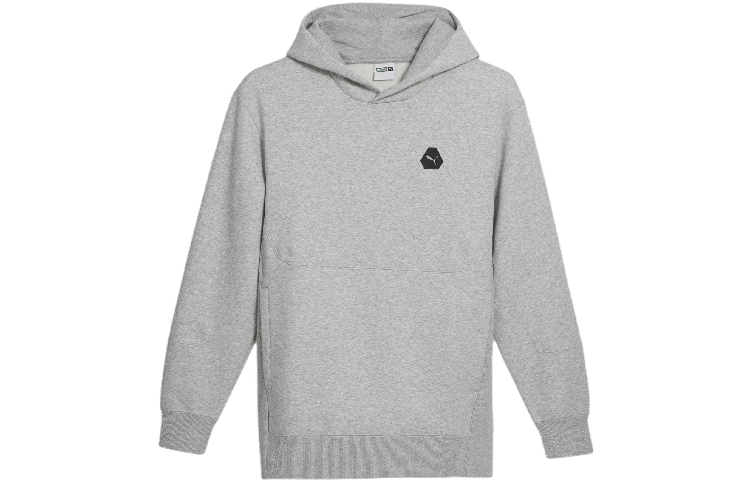 Puma Power Tape Logo Graphic Hoodie Long Sleeve Grey 623612-04