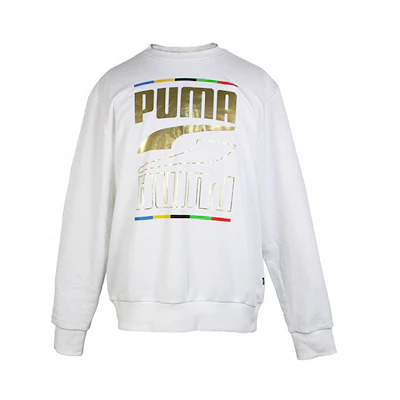 Puma Printed Crewneck Casual Sports Sweatshirt - White 585267-02
