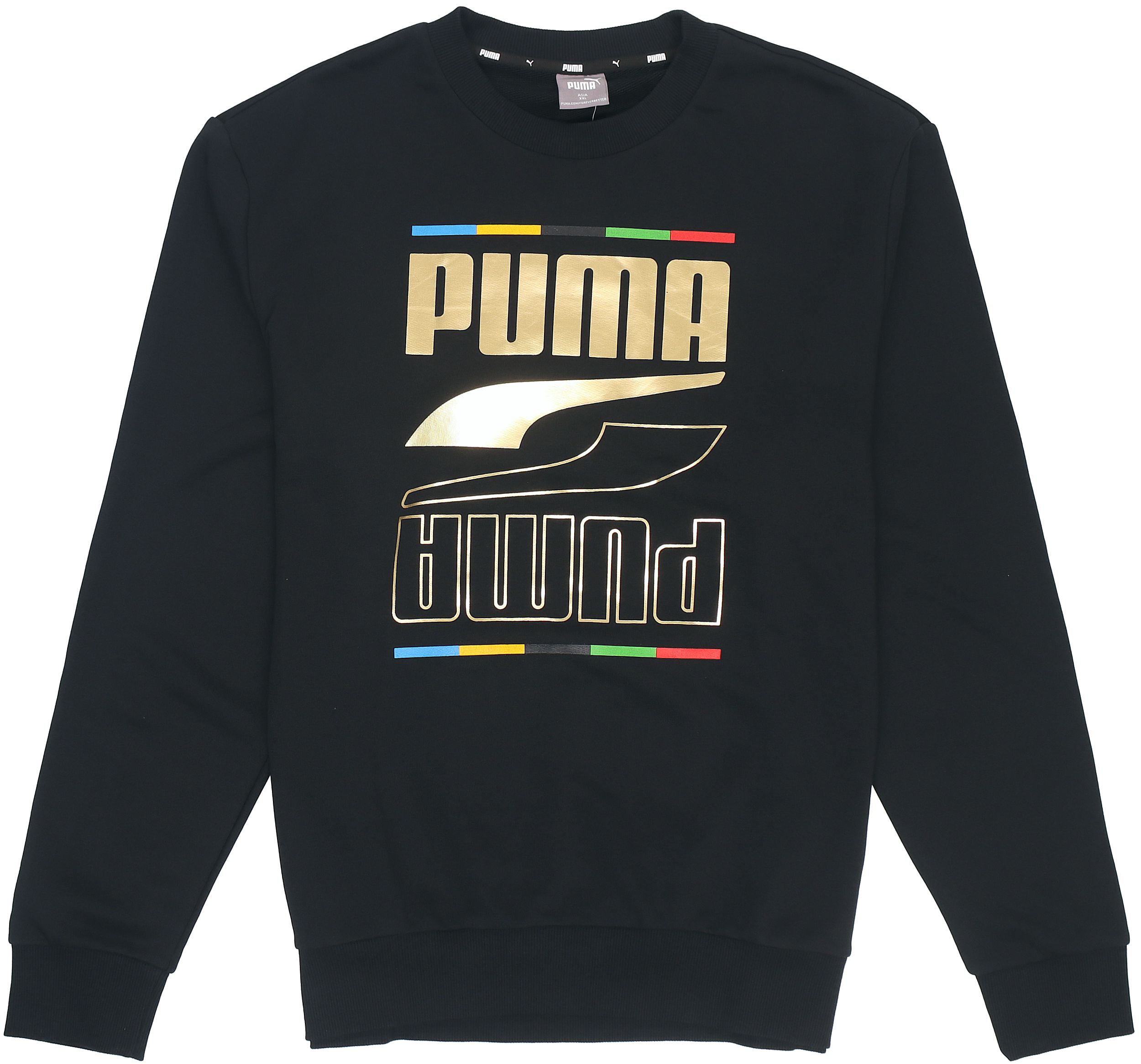 Puma Printed Crewneck Casual Sweatshirt Black 585267-01