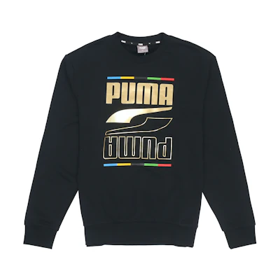 Puma Printed Crewneck Casual Sweatshirt Black 585267-01