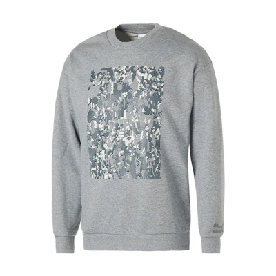 Puma Printed Crewneck Sweatshirt Unisex - Stone Gray 625125-02