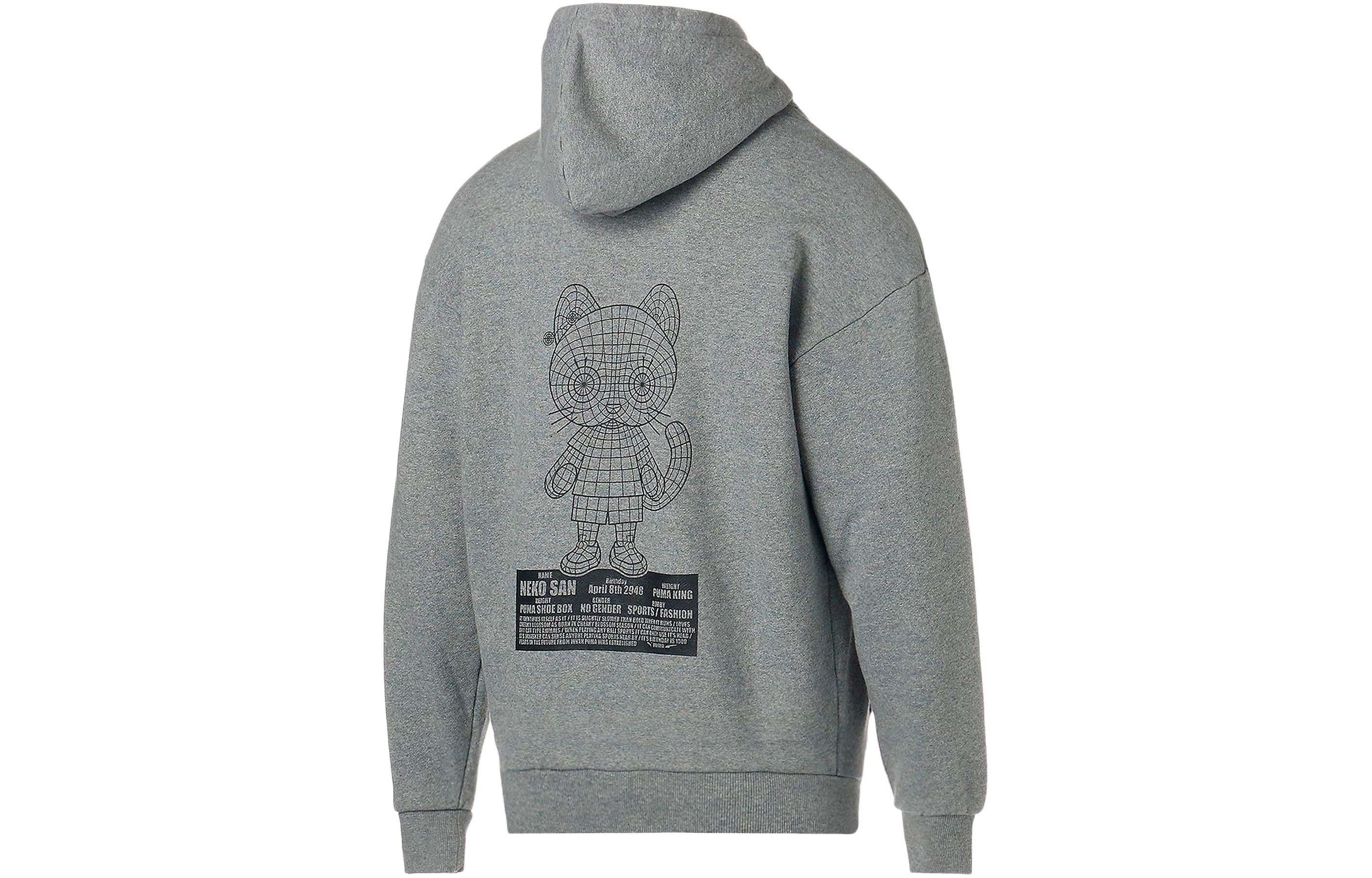 Puma Printed Hoodie Unisex Casual Sportswear in Gray 623087-03