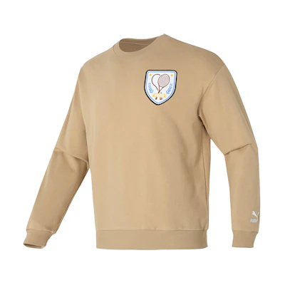 Puma Printed Khaki Crewneck Long Sleeve Casual Sweatshirt 625802-83