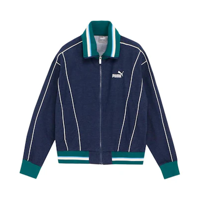Puma Printed Polo Collar Casual Jacket Navy Blue 677677-06